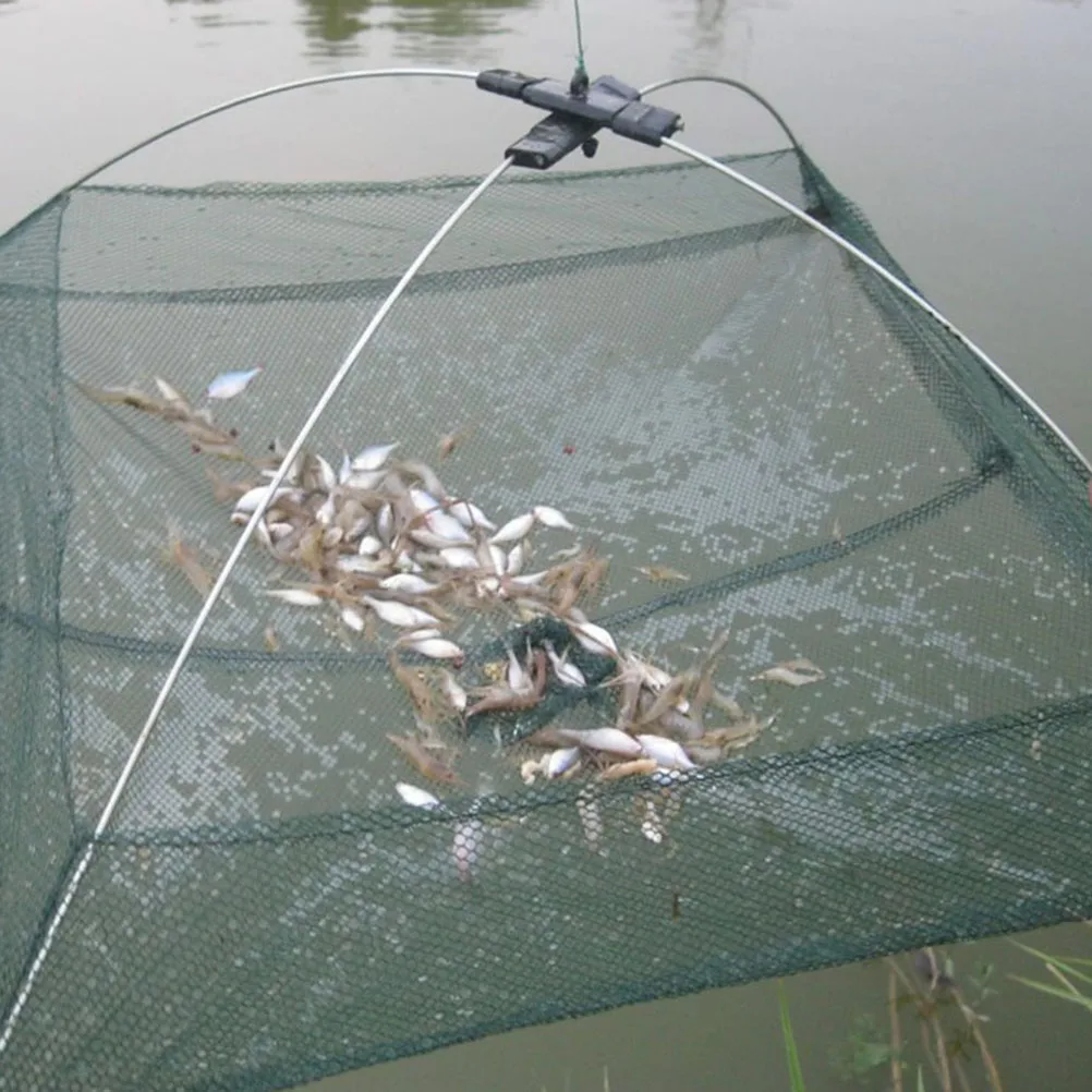 

2 Sizes Fishing Nets Crab Shrimp Smelt Eel Crab Lobster Minnows Shrimp Crawfish Net Foldable Mesh Baits Trap Cast Dip Net