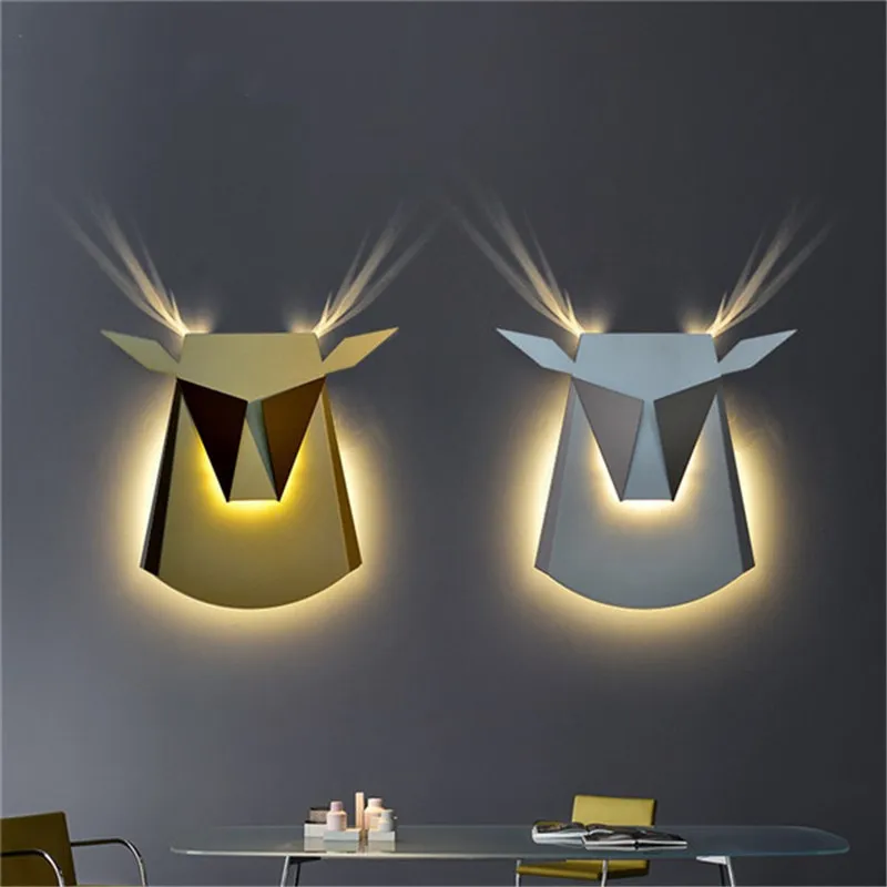 

Nordic creative wall lamp living room restaurant aisle cafe iron personality bedroom bedside Ngau Tau wall light