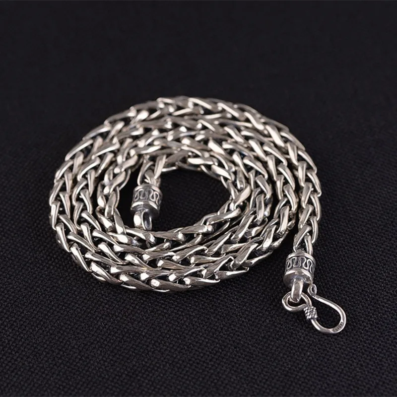 

57.7g 925 Sterling Silver Jewelry Necklace 6MM Thickness Chain Men Gift Thai Silver Long&Choker Fashion Necklace