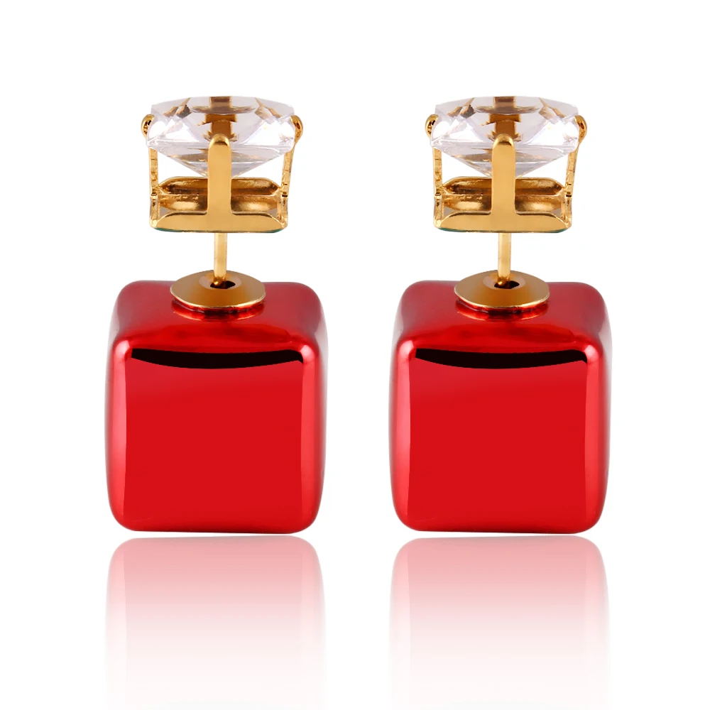 Buy Trendy Summer Style Square Plastic Stud Earrings