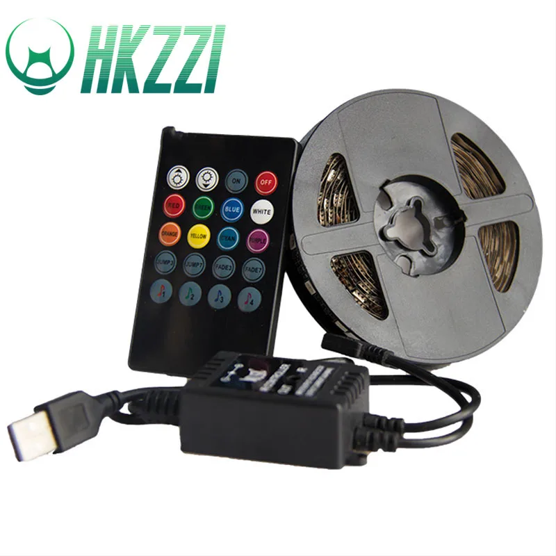 HKZZI USB Светодиодная лента 5050 RGB пульт дистанционного управления Музыка Управление