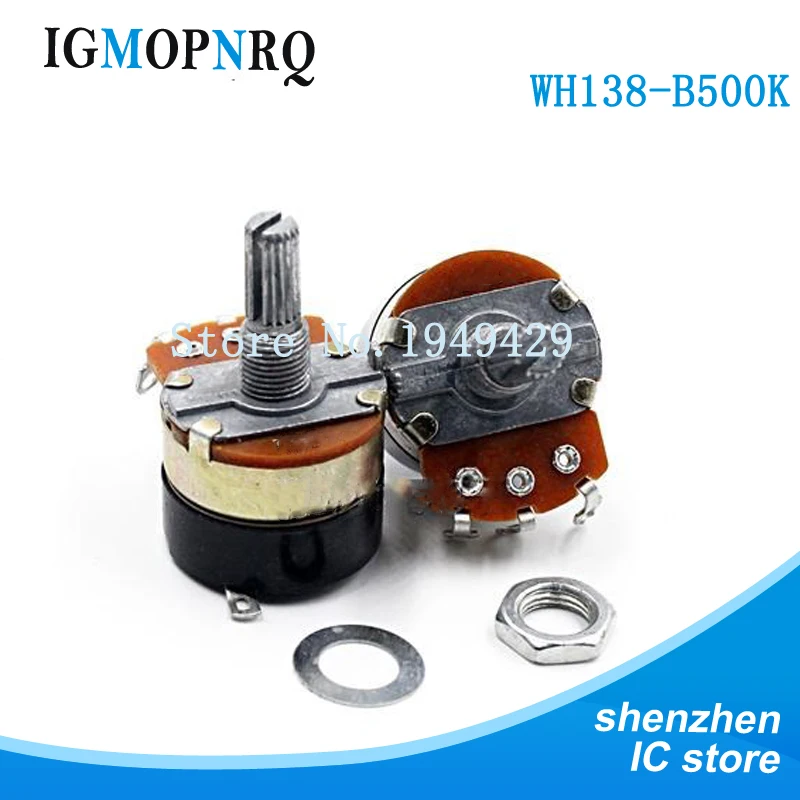 

5PCS/LOT WH138-1 B500K Adjustable Resistance Speed Regulator With Switch Potentiometer WH138 500K