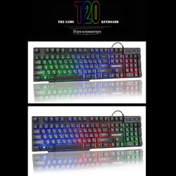 Эргономичный Русский Английский Gaming Keyboard 104 клавиш Водонепроницаемый USB проводной с красочными с подсветкой колпачки Gamer для ПК игры игроки