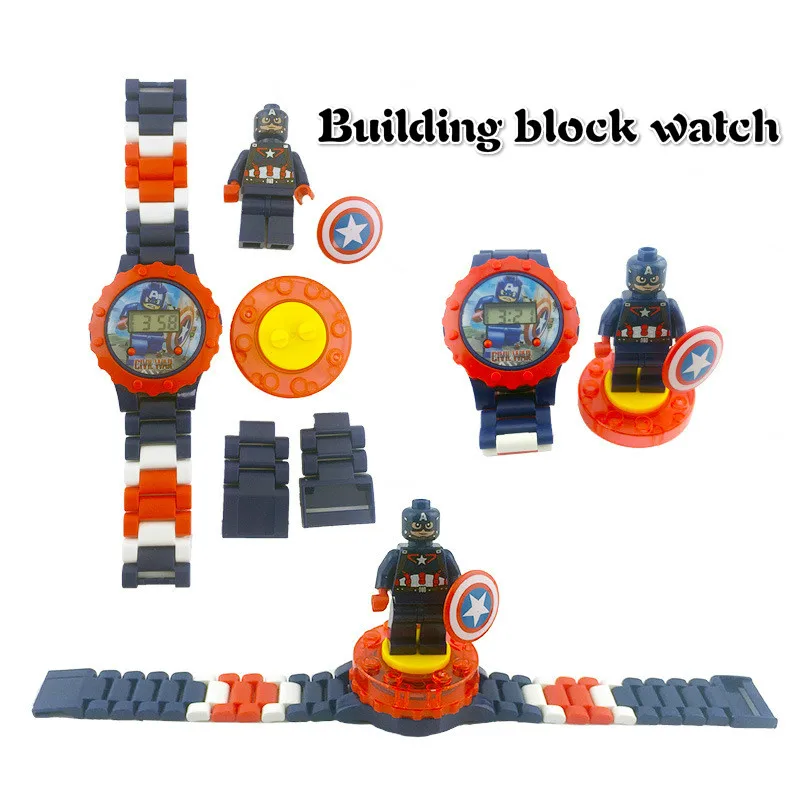 

LegoING Watch Super Hero Model Building Blocks Spiderman Marvel Compatible with Legoed Figures Bricks Toys Kids Gifts