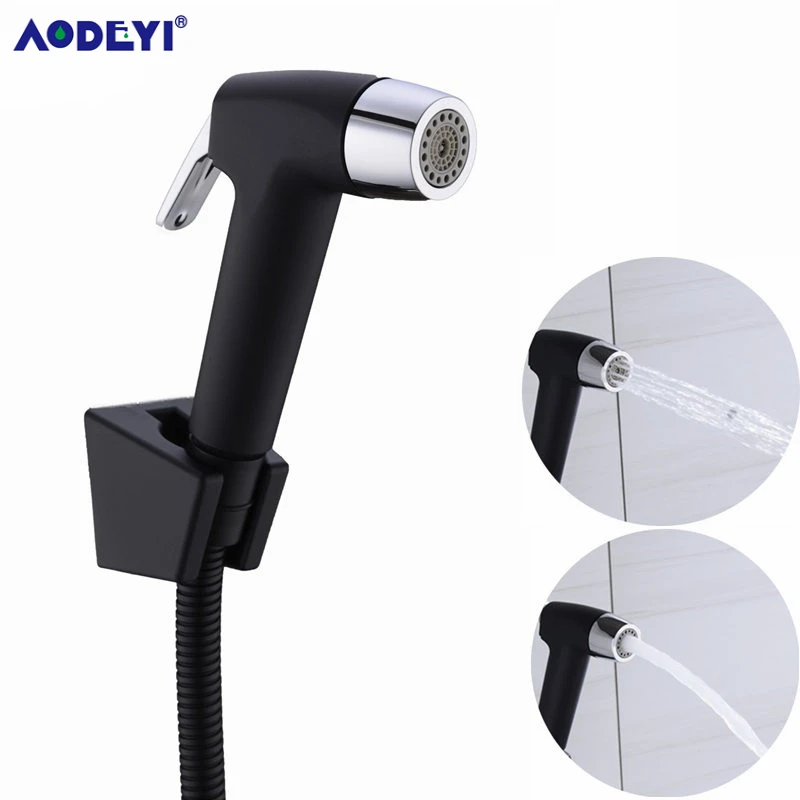 

AODEYI Black Toilet Hand Held Bidet Diaper Sprayer Shower Two Function Spray Douche Kit Jet 304 Stainless Steel Shower With Hose