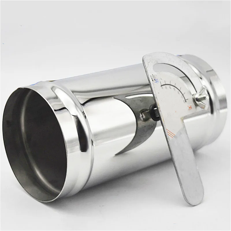 SUS201 ручная Демпферная заслонка воздуховода клапан вентиляции свежего воздуха регулирующий поток с силиконовым уплотнительным кольцом 0-90 градусов