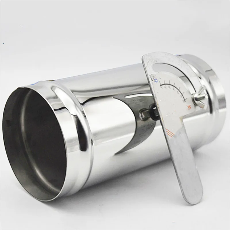 

SUS201 Manual Air Damper Valve Air Duct Valve Fresh Air Ventilation Valve Flow Regulating with Silicone Sealing Ring 0-90 Degree
