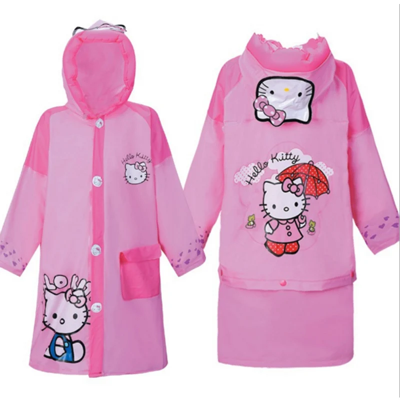 Rain Capes Ponchos Long Nylon Waterproof Raincoat Fabric For Children Rain Jacket Girls Cartoon