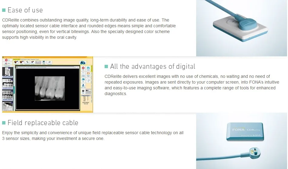 Стоматологический датчик/FONA CDRelite Advanced CMOS APS technology/стоматологический RVG sensor