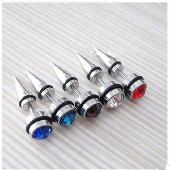 

Body Pierced Earrings Metal alloy crystal men's medical earrings crystal male and female fashion ear piercing jewelry 1pcs
