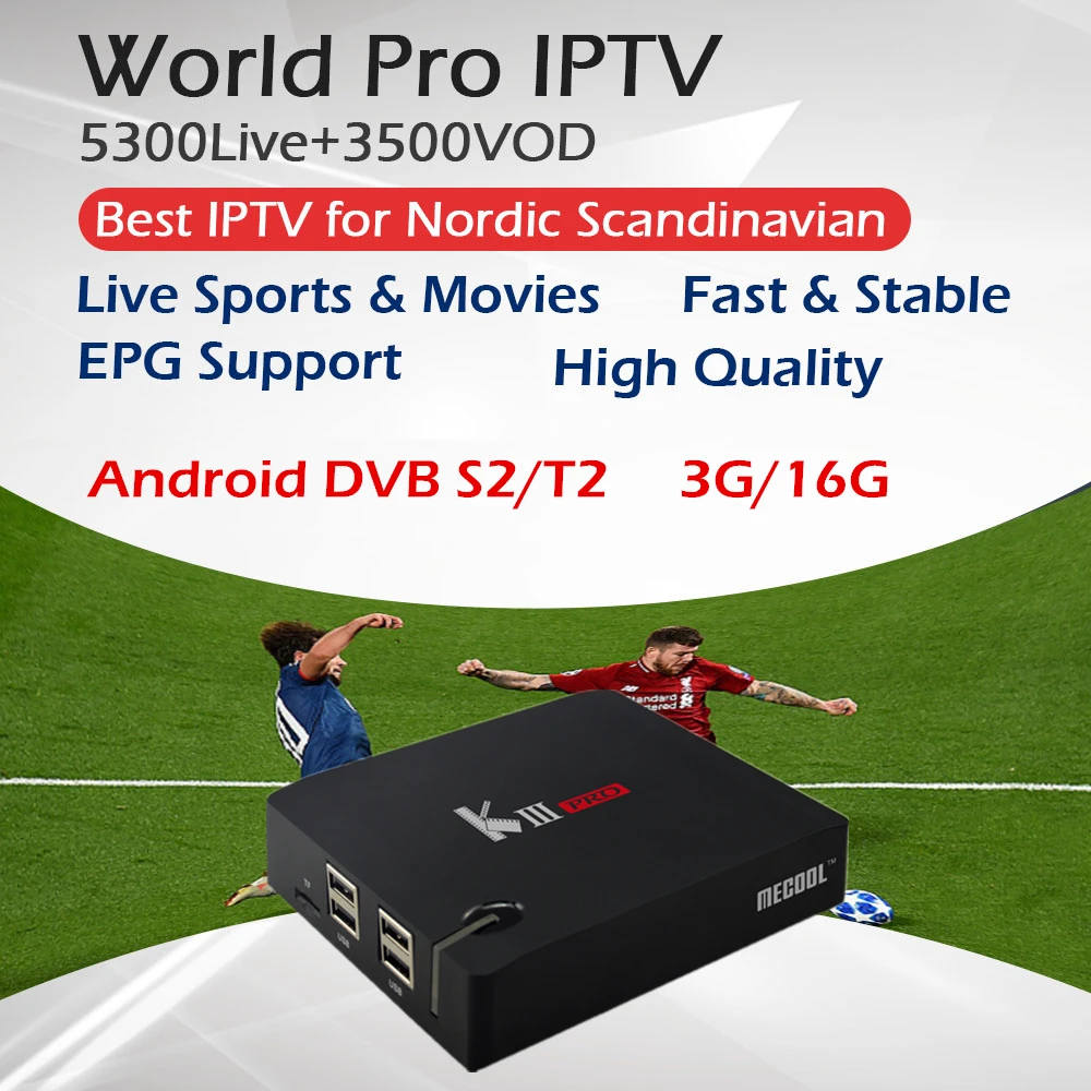

Scandinavian IPTV Android DVB T2&S2 TV Box KIII PRO Amlogic S912 Octa core 4K BT4.0 3G/16G Sweden Norway Denmark Nordic IPTV Box
