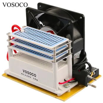 

18g/h portable Ozone Generator 3 layers Moisture proof with fan Ozonizer Air water Purifier Sterilizer treatment Ozone machine