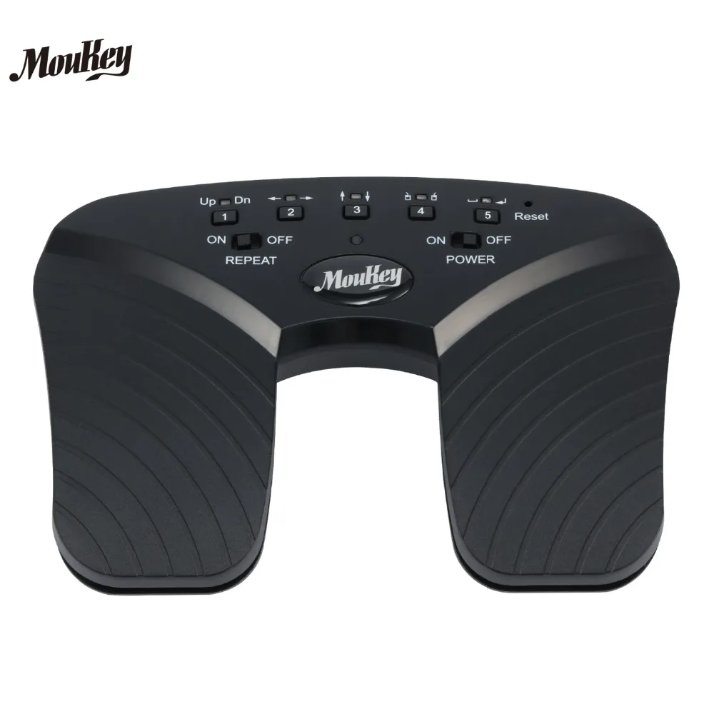 Moukey Wireless Page Turner Pedal for Tablets Ipad Rechargeable Black Moukey Wireless Page Turner Pedal for Tablets Ipad Rechargeable Black