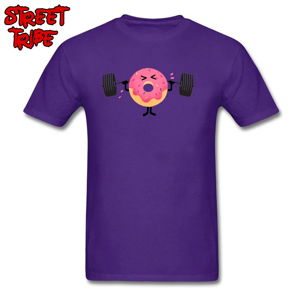 Donut Fitness Tops & Tees Fashion O Neck Printed On Short Sleeve 100% Cotton Man T Shirt Classic T Shirt Top Quality Donut Fitness purple