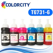 6 видов цветов 70 мл совместимый набор для наполнения чернил T6731-T6736 специальный краситель чернила для Epson l800 L801 L810 L850 L1800 твердочернильный картридж Системы