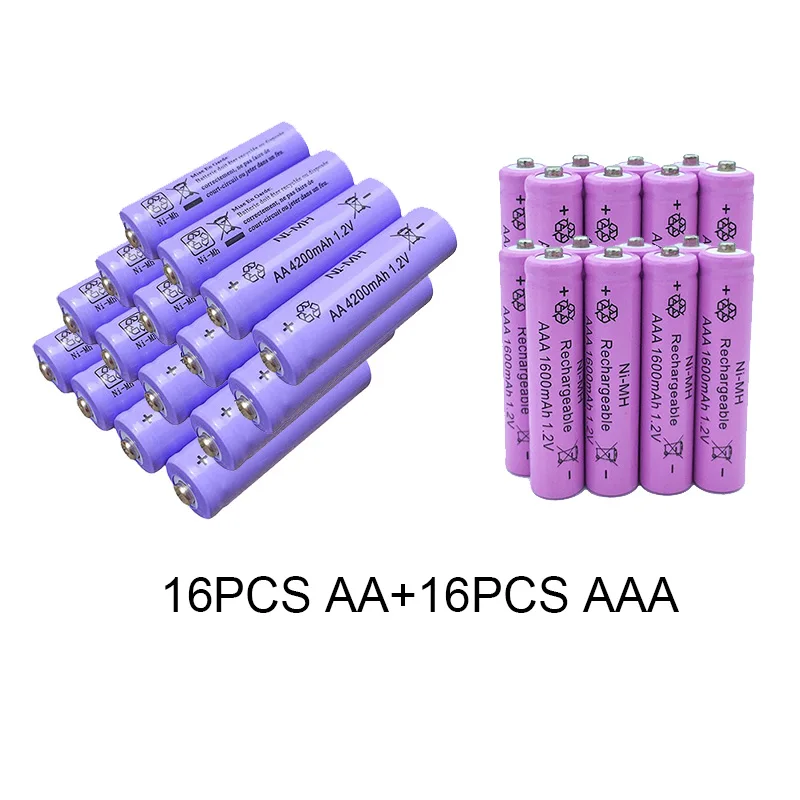 AA 4200mAh+ AAA 1600mAh перезаряжаемый aa aaa 5/7# аккумулятор 1,2 V Ni-MH батареи Емкость камеры игрушки переработка батареи