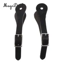 MagiDeal/2 шт.; хорошее качество; 8,66 '; искусственная кожа; Шпоры; ремешки для женщин; мужские ботинки для верховой езды; Черный протектор для тела
