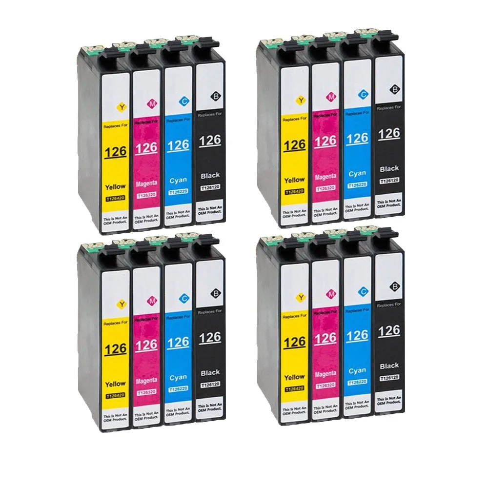 16 упаковок совместимый 126 чернильный картридж для Epson Stylus NX330/430 Workforce