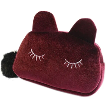 

Cartoon Storage Case Travel Makeup Pouch Cosmetic Bag (wine red)