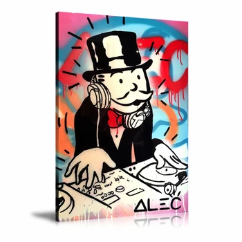 

Alec Monopolys DJ HD Wall Art Canvas Poster Print Canvas Painting Decorative Picture for Office Living Room Home Decor