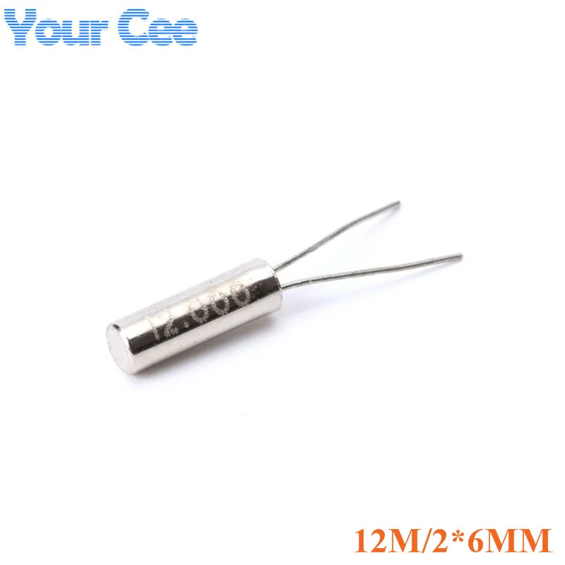 

10pcs 12MHz 12.000 MHZ Frequency Resonator Oscillator Quartz Crystal Cylender 2*6mm