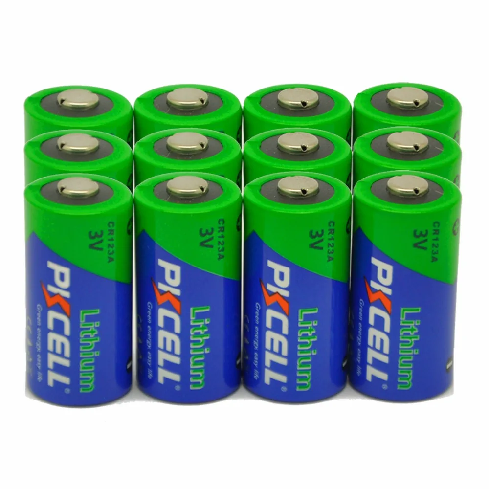 12 X PKCELL CR123A литий Батарея CR123 CR 123 CR17335 123A CR17345 16340 2/3A 3V Li MnO2 фото батареи для