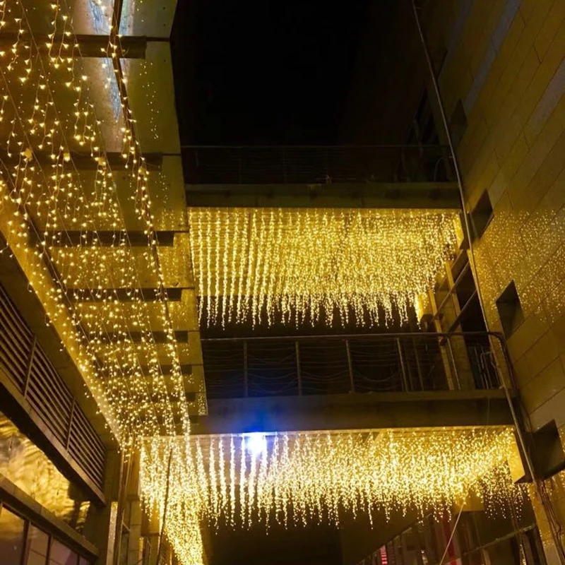 Наружная занавеска гирлянда «сосульки» 3,5 м свисает 0,3-0,5 м светодиодный светильник-гирлянда водонепроницаемый для новогоднего и рождественского домашнего декора с вилкой европейского стандарта