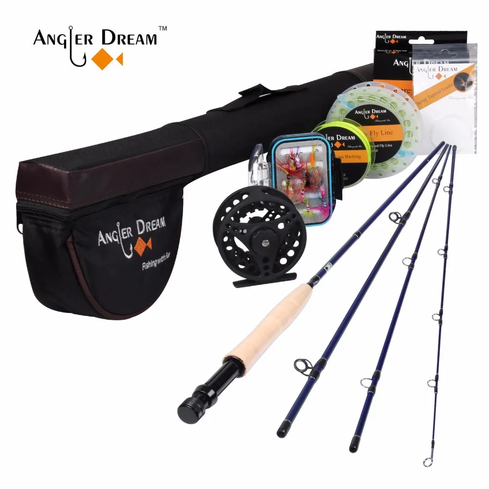 Angler Dream Fly рыболовные снасти 2,5 м 8'4'' 3WT спиннинги алюминиевая катушка для рыбалки с рыболовными приманками и линиями