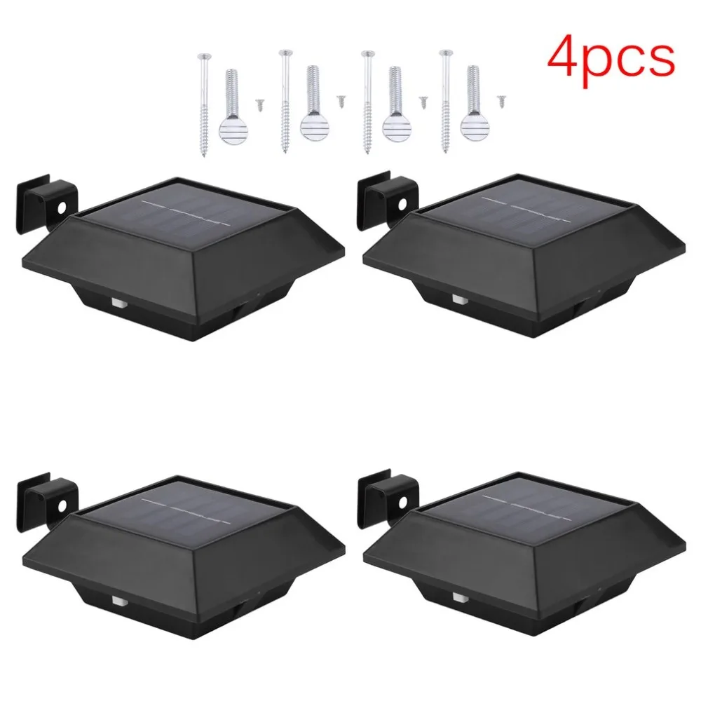 

4PCS/SET 6LED Wireless Solar Power Non-motion Sensitive Square Shape Waterproof Exterior Lamps Patio Garden Gutter Wall Lights