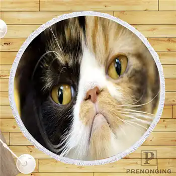 

Custom DIY Customized Microfiber Fabric Cat@1 Round Beach Blanket Towel Printed on Demand 150cm #19-01-28-1-11