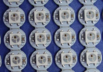 

ws2812B addressable full color rgb pixel pcba;DC5V input;150pcs/lot;with built-in WS2811 chipset;9.6mm diameter