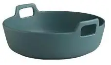 9 дюймов креативная керамическая Салатница с двойной ручкой Экстра глубокая фарфоровая сервировочная тарелка для фруктовых орехов тарелка для Овощей посуда - Цвет: Зеленый