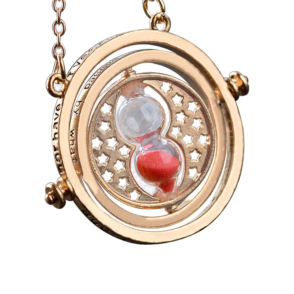 

Multicolor Choose Cool Fashion Magic Time Turner Necklace Rotating Spins Hourglass Pendant Necklace