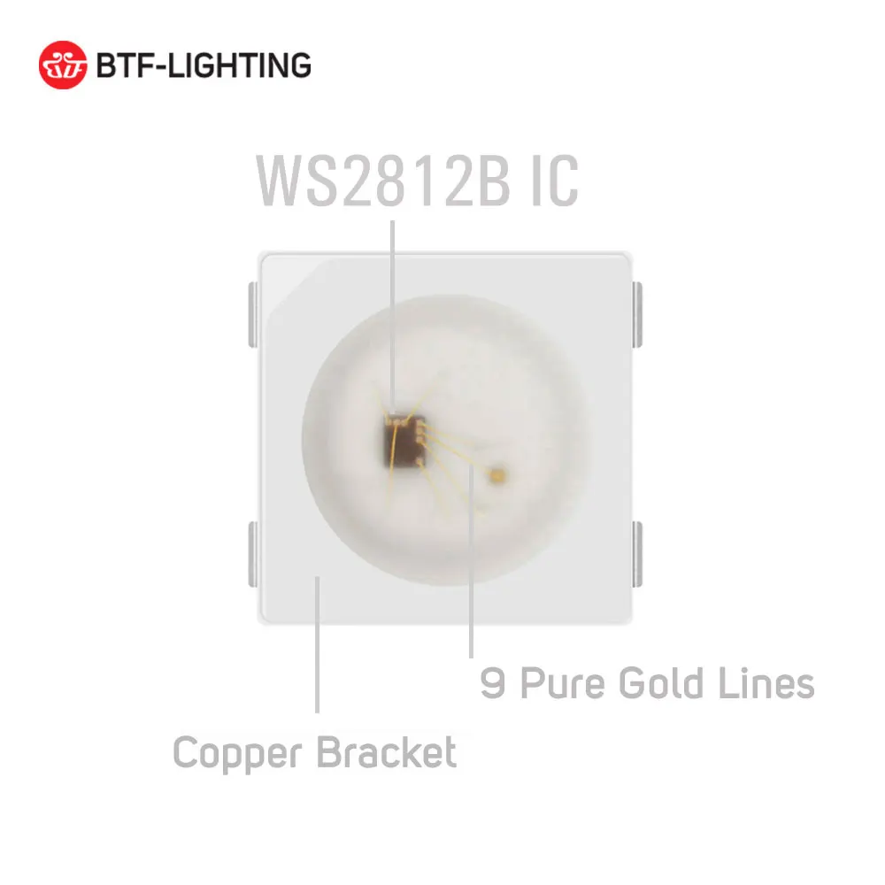 10~ 1000 шт. WS2812B RGB пикселей светодиодный чип 5050 SMD WS2812 IC Индивидуально адресуемый цифровой черный/белый версия DC5V