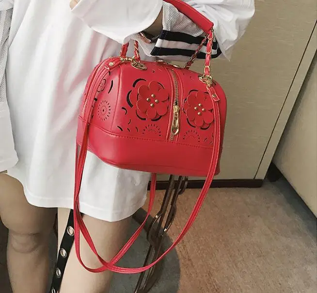Hollowed flowers Rivet High Quality Designer Women Boston Bag Leather Bag Women Crossbody Bag Ladies Tote 3 colors Hollowed flowers Rivet High Quality Designer Women Boston Bag Leather Bag Women Crossbody Bag Ladies Tote 3 colors