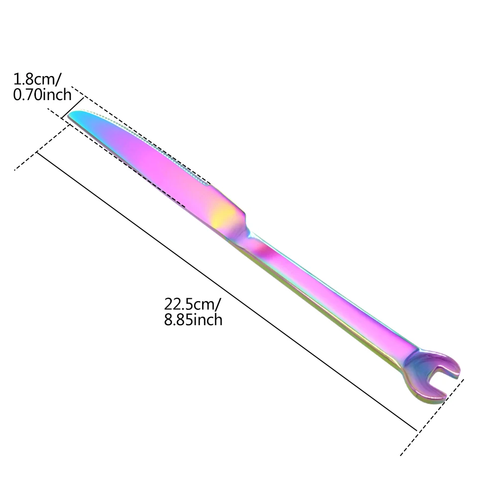 6 шт./компл. покрытие Нержавеющая сталь творческий в форме гаечного ключа вилка, ложка, посуда S Чай k Ножи ужин фрукты десертная длинная вилка Чай ложка