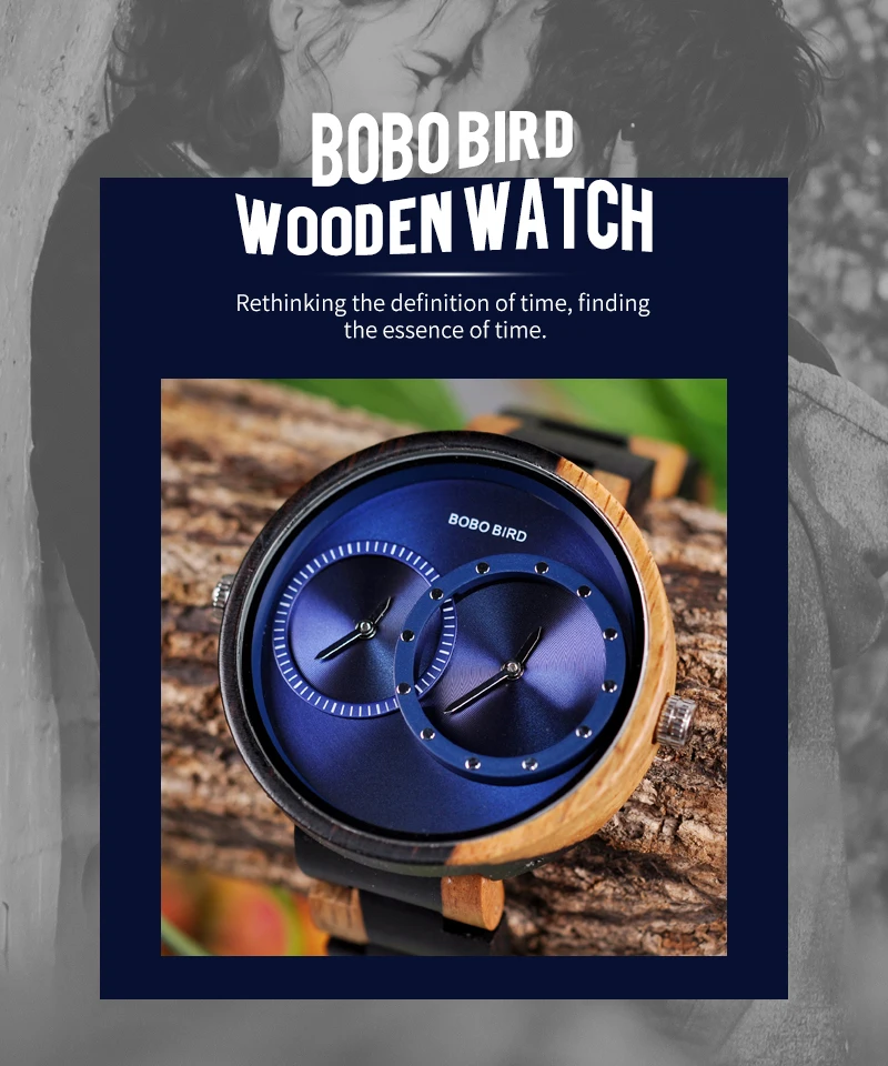BOBO BIRD ультра тонкие мужские часы, оригинальные деревянные часы, 2 часовых пояса, кварцевые наручные часы horloges mannen