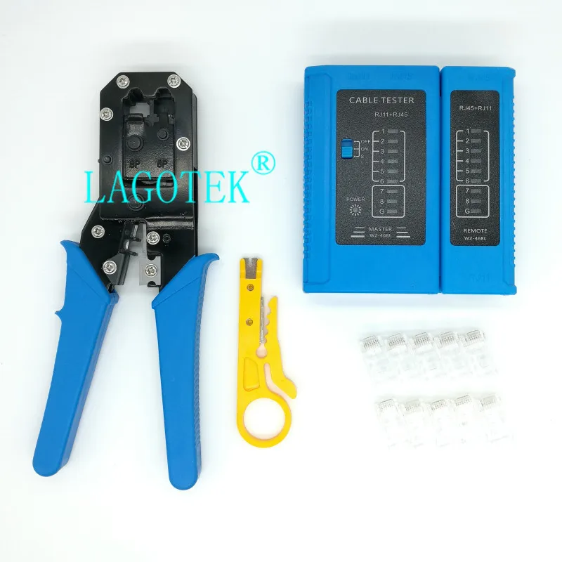 

High Quality Multifunction Cable Crimper RJ11 RJ45 Cable Wire Stripper Cutter Crimping Network Plier Tools with Cable Tester