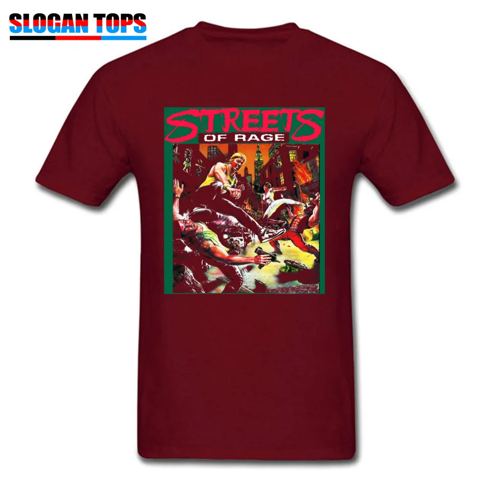 Family Custom Design Short Sleeve Thanksgiving Day Tops T Shirt Hot Sale O Neck 100% Cotton Tops Shirt Mens T-Shirt Streets of Rage cover art 5251 maroon