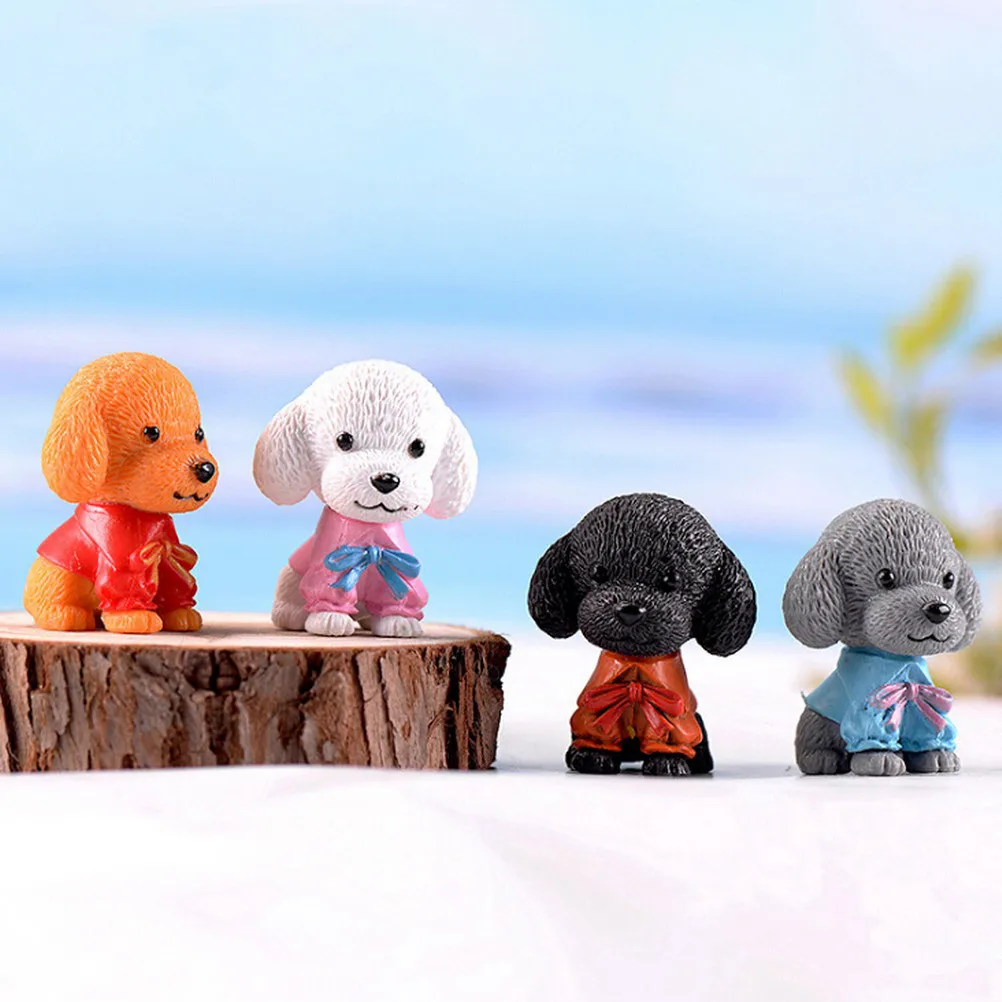 Pet Dog With Bow Tie Micro Landscape Figurine Fairy Garden Miniatures Home Desktop Succulents Decoration
