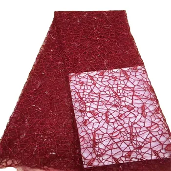 

Nigerian lace fabric 2018 French Lace Fabric with sequins in favorite style African sequins lace fabric HJ693-2