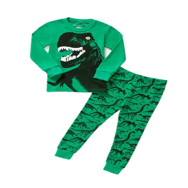 

Cartoon Boys Pajamas Sets Kids Sleepwear 100 % Cotton Children Dinosaur Printed Clothing nightwear boys fashion Pyjamas