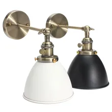 E27 винтажная промышленная поворотная ручка настенная легкая миска бра Лофт деревенский Железный материал лампа абажур для ресторана бара дома