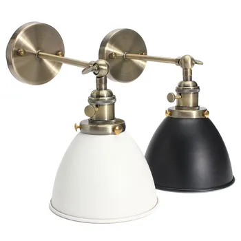 

E27 Vintage Industrial Swing Arm Wall Light Bowl Sconce Loft Rustic Iron Material Lamp Lampshade For Restaurant Bar Home