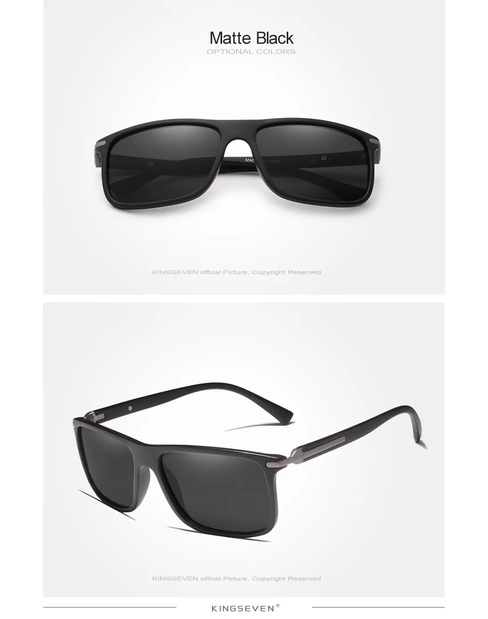 KINGSEVEN брендовые классические квадратные пластиковые поляризационные мужские солнцезащитные очки Oculos de sol мужские солнцезащитные очки водительские очки для рыбалки