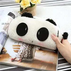 

1PCS Cat Panda Shape Soft Plush Cosmetic Makeup Bag Pouch Pen Pencil Case Organizador
