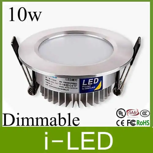 DHL Освещение в помещении LED Потолочные светильники 10 Вт затемнения встраиваемые светодиодные для Ванная комната теплый/холодный белый 110-240 В 90 угол светового луча