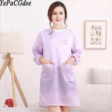 Korean fashion home kitchen long-sleeved apron adult smock men and women anti-wear waterproof anti-oil overalls Korean fashion home kitchen long-sleeved apron adult smock men and women anti-wear waterproof anti-oil overalls
