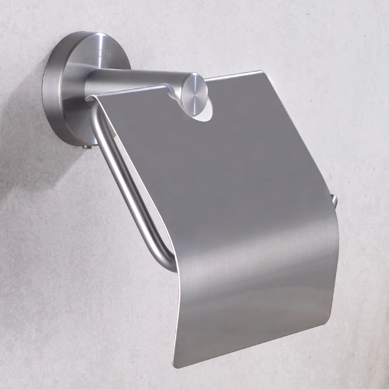 Stainless Steel Toilet Paper Holder Creative Cover Paper Towel Holder Rack Wall Mounted Bathroom Toilet Tissue Roll Paper Holder