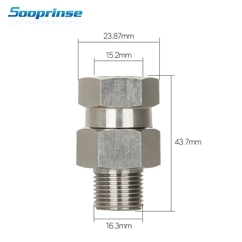 Sooprinse Поворотная шайба под давлением, 3/" NPT Мужской Женский Соединительный фитинг, 4500 фунтов/кв. дюйм нержавеющая сталь Авто инструмент автомойка Новинка